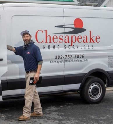 Chesapeake Home Services Van and employee