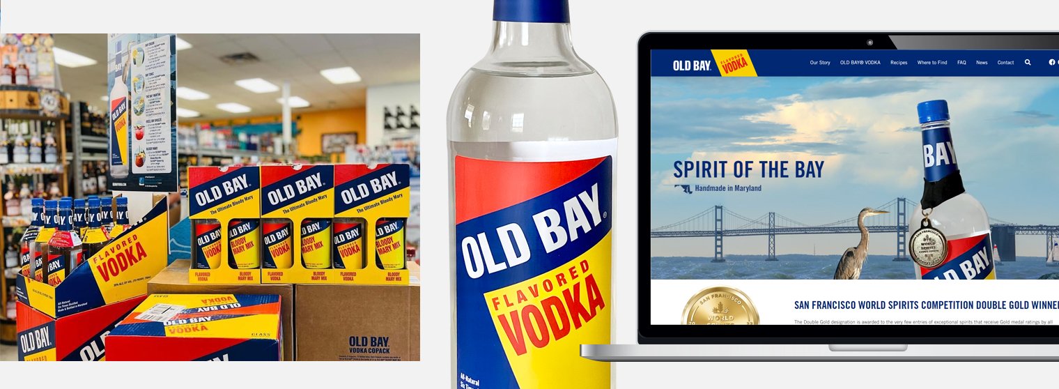 Old Bay Vodka merchandise and site