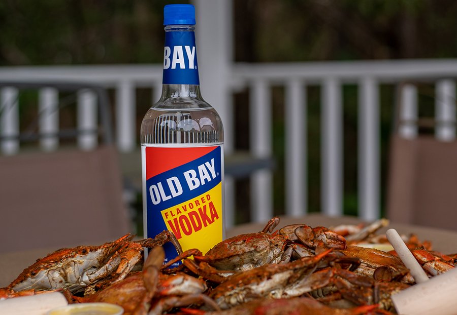 Old Bay Vodka with Maryland steamed crabs