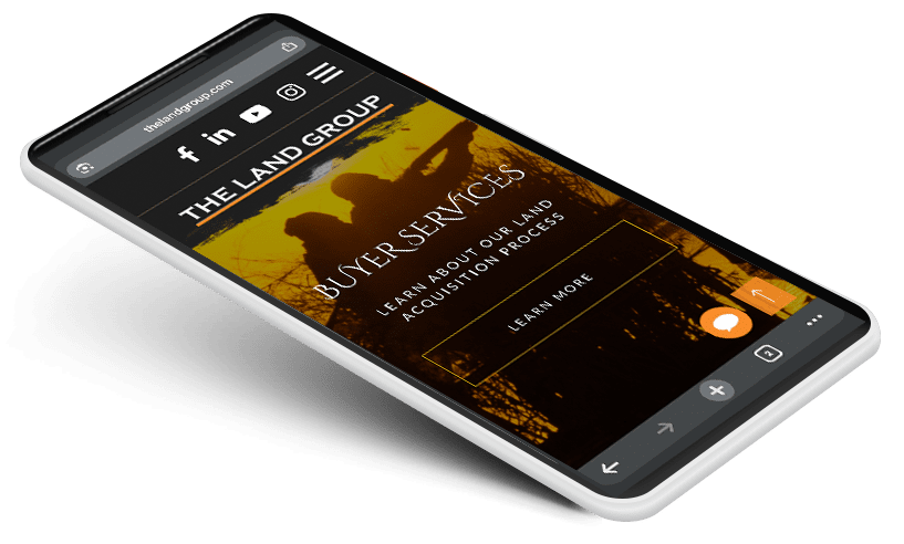 The Land Group website mobile mockup The Land Group website mobile mockup