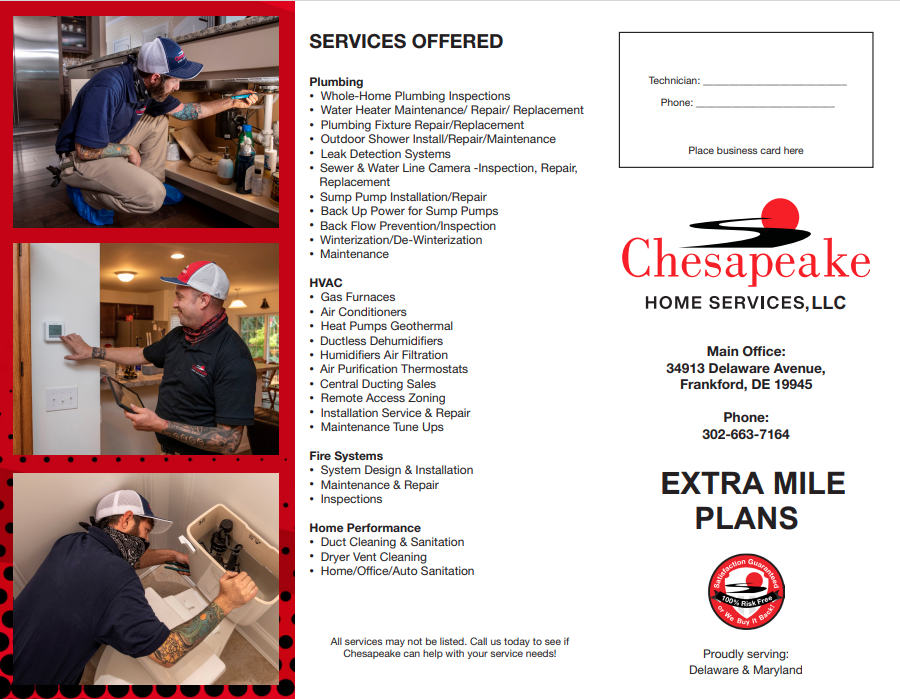 Brochure with branding, imagery, and text for CHS